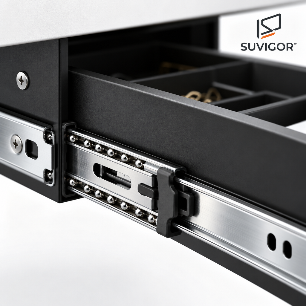 Suvigor™ Under-Desk Hidden Keyboard Drawer & Storage Box, Slide-Out Under-Table Organizer Tray for Office Supplies