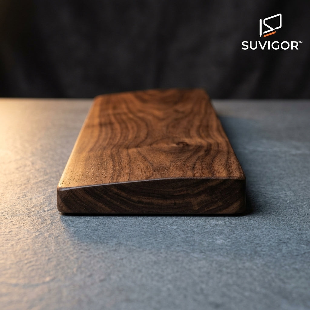 Suvigor™ Ergonomic Solid Walnut Keyboard Wrist Rest, Wooden Palm Rest Support for Mechanical & Gaming Keyboards