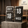Suvigor™ Minimalist Metal Flip Perpetual Calendar, Modern Desktop Calendar & Date Display for Office & Home Desk Decor