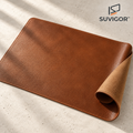 Suvigor™ Large Full-Grain Leather Desk Mat, Waterproof Desk Pad Protector, Smooth Mouse Pad with Anti-Slip Base for Office & Home