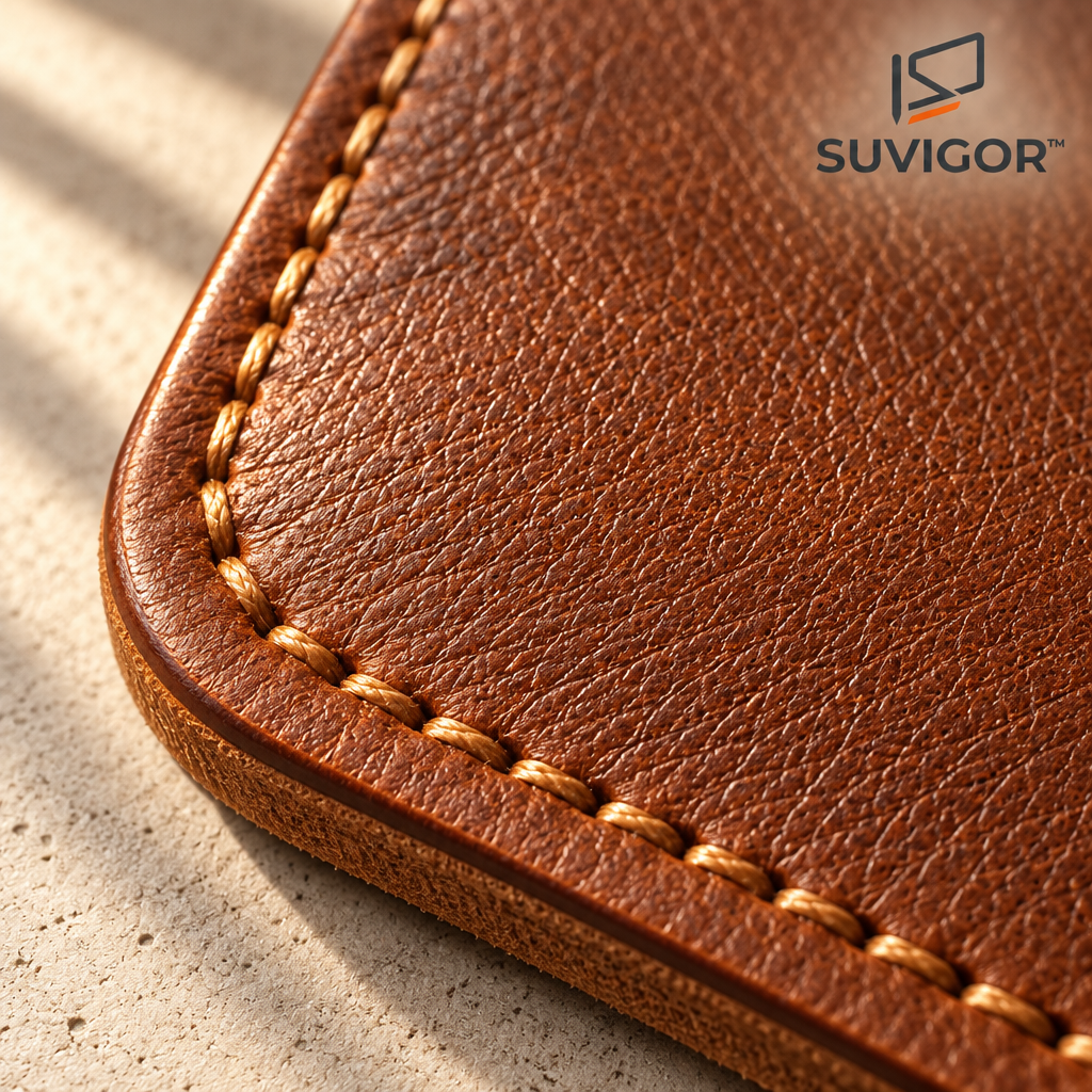 Suvigor™ Large Full-Grain Leather Desk Mat, Waterproof Desk Pad Protector, Smooth Mouse Pad with Anti-Slip Base for Office & Home